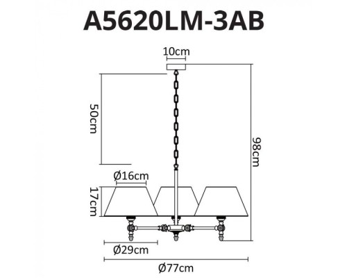 Подвесная люстра Orlando A5620LM-3AB Arte Lamp Подвесная люстра Orlando A5620LM-3AB Arte Lamp
