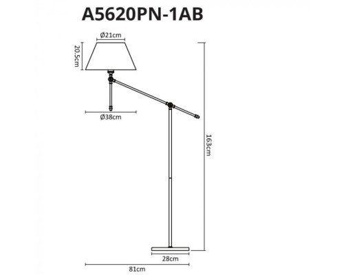 Торшер Orlando A5620PN-1AB Arte Lamp Торшер Orlando A5620PN-1AB Arte Lamp