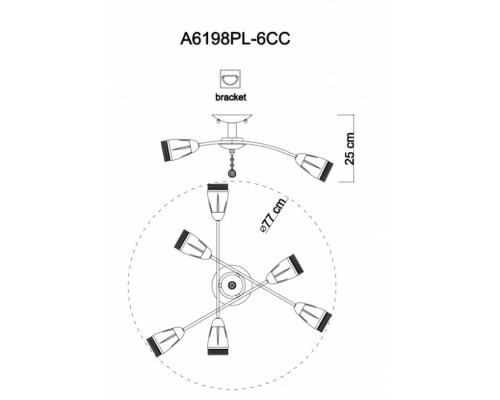 Потолочная люстра Giulia A6198PL-6CC Arte Lamp Потолочная люстра Giulia A6198PL-6CC Arte Lamp