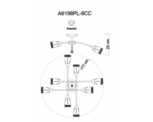Потолочная люстра Giulia A6198PL-8CC Arte Lamp Потолочная люстра Giulia A6198PL-8CC Arte Lamp