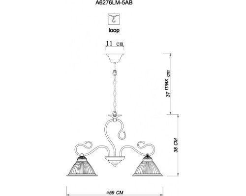 Подвесная люстра Costanza A6276LM-5AB Arte Lamp Подвесная люстра Costanza A6276LM-5AB Arte Lamp