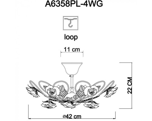 Потолочная люстра Rosita A6358PL-4WG Arte Lamp Потолочная люстра Rosita A6358PL-4WG Arte Lamp