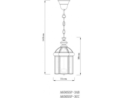 Подвесной светильник Rimini A6505SP-3AB Arte Lamp Подвесной светильник Rimini A6505SP-3AB Arte Lamp