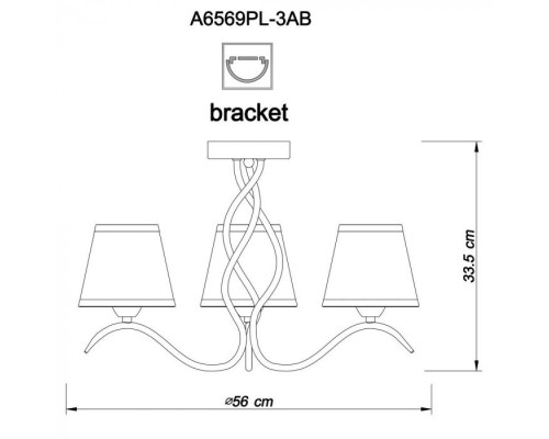 Потолочная люстра Glorioso A6569PL-3AB Arte Lamp Потолочная люстра Glorioso A6569PL-3AB Arte Lamp