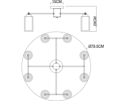 Потолочная люстра Leo A7027PL-8BK Arte Lamp Потолочная люстра Leo A7027PL-8BK Arte Lamp