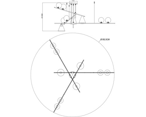 Потолочная люстра Jacob A7029PL-9BK Arte Lamp Потолочная люстра Jacob A7029PL-9BK Arte Lamp