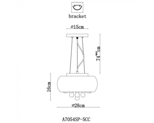Подвесная люстра Halo A7054SP-5CC Arte Lamp Подвесная люстра Halo A7054SP-5CC Arte Lamp