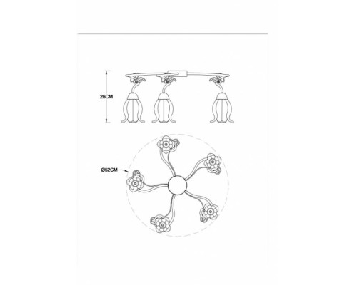 Потолочная люстра Glamore A7449PL-5BR Arte Lamp Потолочная люстра Glamore A7449PL-5BR Arte Lamp