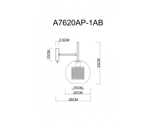 Бра Manchester A7620AP-1AB Arte Lamp Бра Manchester A7620AP-1AB Arte Lamp