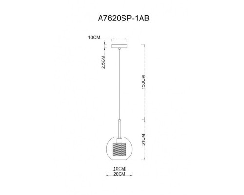 Подвесной светильник Manchester A7620SP-1AB Arte Lamp Подвесной светильник Manchester A7620SP-1AB Arte Lamp