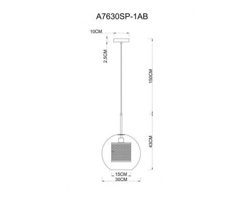 Подвесной светильник Manchester A7630SP-1AB Arte Lamp Подвесной светильник Manchester A7630SP-1AB Arte Lamp