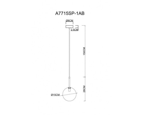 Подвесной светильник Cameron A7715SP-1AB Arte Lamp Подвесной светильник Cameron A7715SP-1AB Arte Lamp