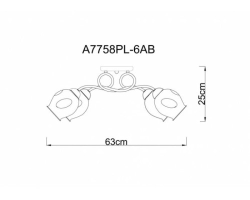 Потолочная люстра Riccio A7758PL-6AB Arte Lamp Потолочная люстра Riccio A7758PL-6AB Arte Lamp