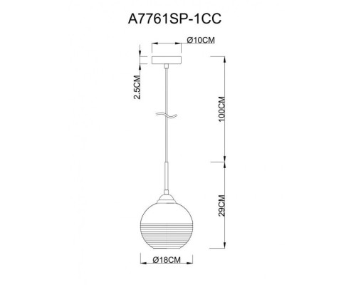 Подвесной светильник Wave A7761SP-1CC Arte Lamp Подвесной светильник Wave A7761SP-1CC Arte Lamp