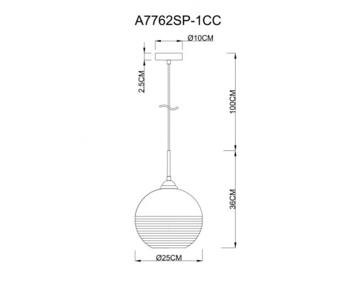 Подвесной светильник Wave A7762SP-1CC Arte Lamp Подвесной светильник Wave A7762SP-1CC Arte Lamp