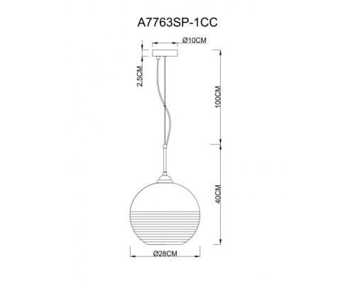 Подвесной светильник Wave A7763SP-1CC Arte Lamp Подвесной светильник Wave A7763SP-1CC Arte Lamp