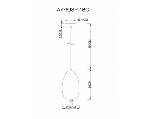 Подвесной светильник Cody A7769SP-1BC Arte Lamp Подвесной светильник Cody A7769SP-1BC Arte Lamp