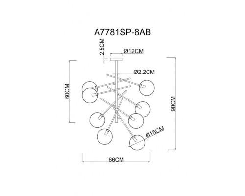 Потолочная люстра Severus A7781SP-8AB Arte Lamp Потолочная люстра Severus A7781SP-8AB Arte Lamp