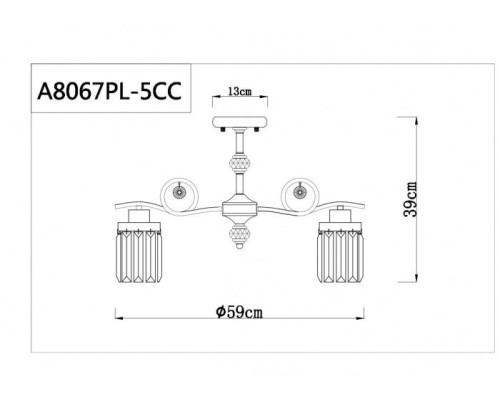 Потолочная люстра Sophie A8067PL-5CC Arte Lamp Потолочная люстра Sophie A8067PL-5CC Arte Lamp