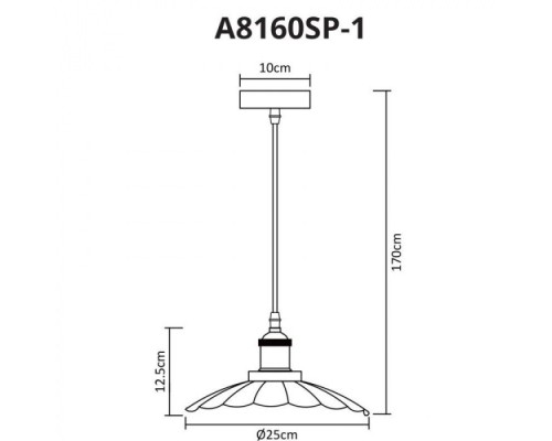 Подвесной светильник Asti A8160SP-1WH Arte Lamp Подвесной светильник Asti A8160SP-1WH Arte Lamp
