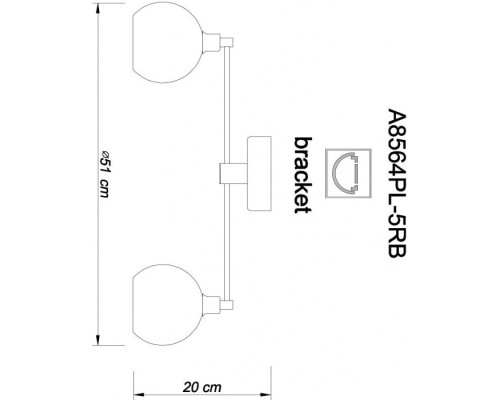 Потолочная люстра Rosaria A8564PL-5RB Arte Lamp Потолочная люстра Rosaria A8564PL-5RB Arte Lamp