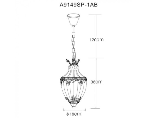 Подвесной светильник Brocca A9149SP-1AB Arte Lamp Подвесной светильник Brocca A9149SP-1AB Arte Lamp