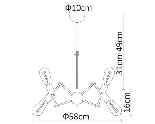 Подвесная люстра Roots A9190LM-6BK Arte Lamp Подвесная люстра Roots A9190LM-6BK Arte Lamp