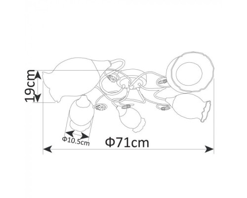 Потолочная люстра Mughetto A9289PL-5GO Arte Lamp Потолочная люстра Mughetto A9289PL-5GO Arte Lamp