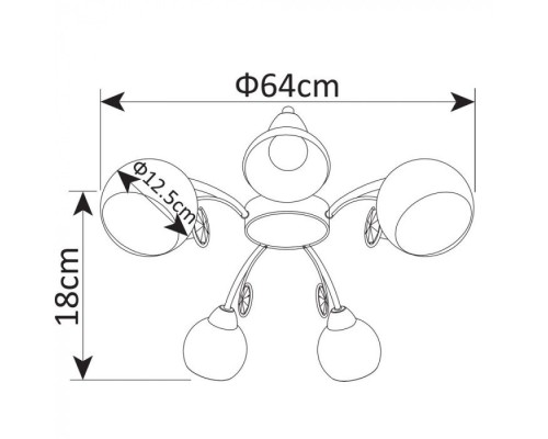 Потолочная люстра Millo A9549PL-5GO Arte Lamp Потолочная люстра Millo A9549PL-5GO Arte Lamp