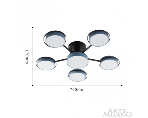 Потолочная люстра Ferrara 250406/5+1 Gr Arte Milano Потолочная люстра Ferrara 250406/5+1 Gr Arte Milano