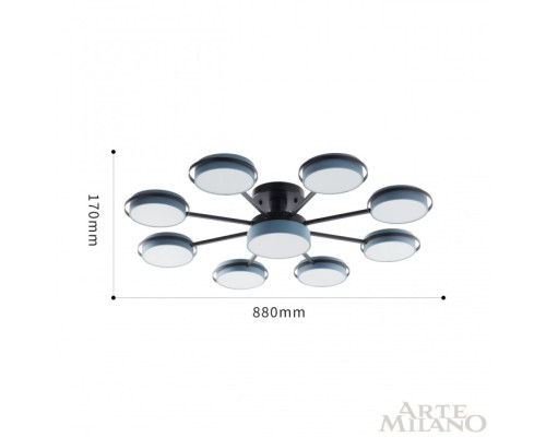 Потолочная люстра Ferrara 250406/8+1 Gr Arte Milano Потолочная люстра Ferrara 250406/8+1 Gr Arte Milano