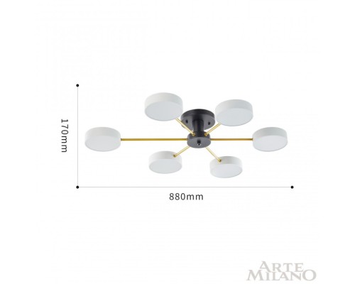 Потолочная люстра Ferrara 252006/6 Bk/Wh Arte Milano Потолочная люстра Ferrara 252006/6 Bk/Wh Arte Milano