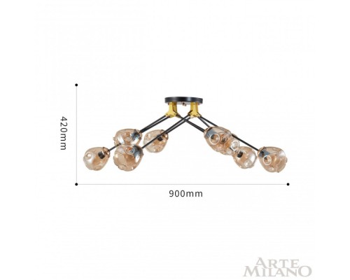 Потолочная люстра Amalfi 252588/8 Br Arte Milano Потолочная люстра Amalfi 252588/8 Br Arte Milano
