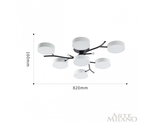 Потолочная люстра Ferrara 256606/6+1 Bk/Wh Arte Milano Потолочная люстра Ferrara 256606/6+1 Bk/Wh Arte Milano