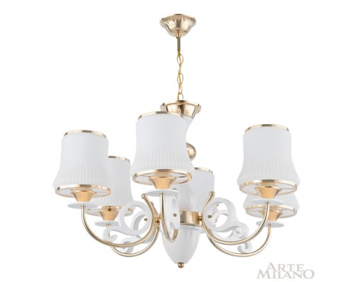 Подвесная люстра Florentia-1097 301097/6 Wh/Gd Arte Milano Подвесная люстра Florentia-1097 301097/6 Wh/Gd Arte Milano