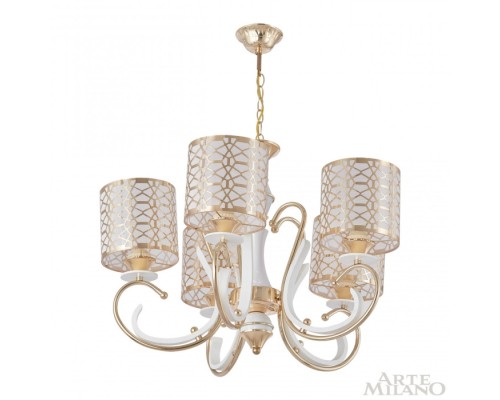 Подвесная люстра Florentia-1237 301237/5 Wh/Gd Arte Milano Подвесная люстра Florentia-1237 301237/5 Wh/Gd Arte Milano