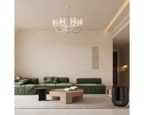 Подвесная люстра Florentia-1237 301237/8 Wh/Gd Arte Milano Подвесная люстра Florentia-1237 301237/8 Wh/Gd Arte Milano