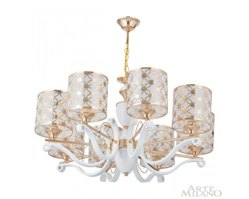 Подвесная люстра Florentia-3097 303097/8 Wh/Gd Arte Milano Подвесная люстра Florentia-3097 303097/8 Wh/Gd Arte Milano
