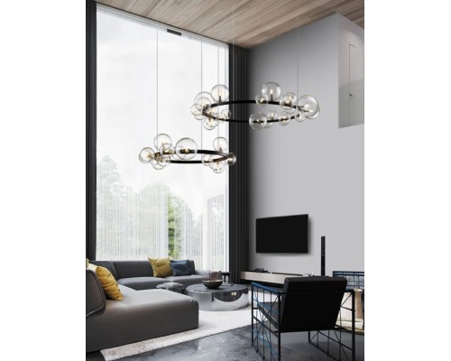 Подвесная люстра Art Deco Bubble 771120 (KM1294P-15 black/clear) DeLight Collection