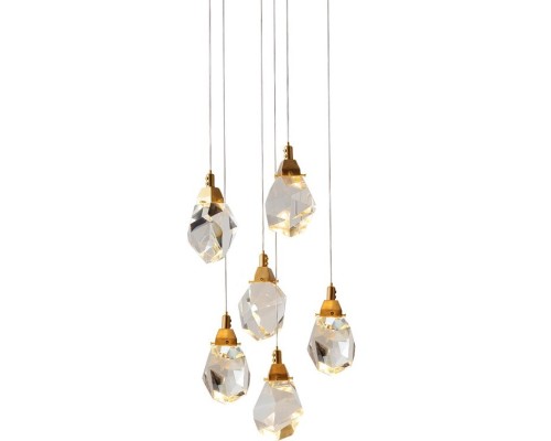 Подвесной светильник Crystal rock II 9701P/6R brass DeLight Collection Подвесной светильник Crystal rock II 9701P/6R brass DeLight Collection