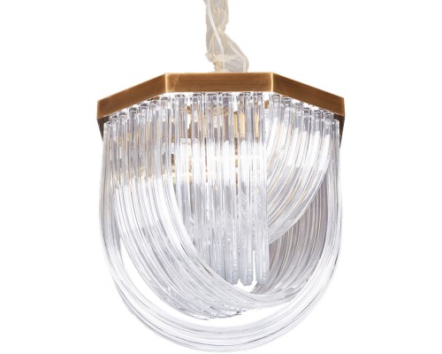 Подвесная люстра Murano Glass A001-400 L4 brass/clear DeLight Collection Подвесная люстра Murano Glass A001-400 L4 brass/clear DeLight Collection