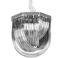 Подвесная люстра Murano Glass A001-400 L4 silver/smoky gray DeLight Collection