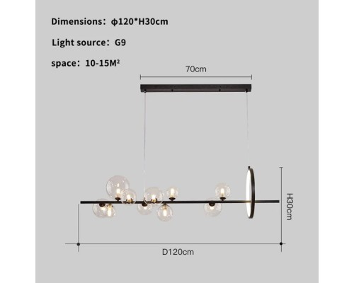 Подвесная люстра Art Deco Bubble KG1233P-10 black/clear DeLight Collection Подвесная люстра Art Deco Bubble KG1233P-10 black/clear DeLight Collection