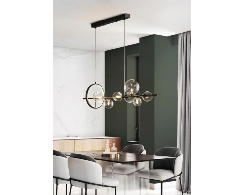 Подвесная люстра Art Deco Bubble KG1233P-7 black/clear DeLight Collection Подвесная люстра Art Deco Bubble KG1233P-7 black/clear DeLight Collection