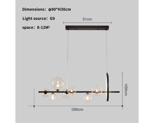 Подвесная люстра Art Deco Bubble KG1233P-7 black/clear DeLight Collection Подвесная люстра Art Deco Bubble KG1233P-7 black/clear DeLight Collection