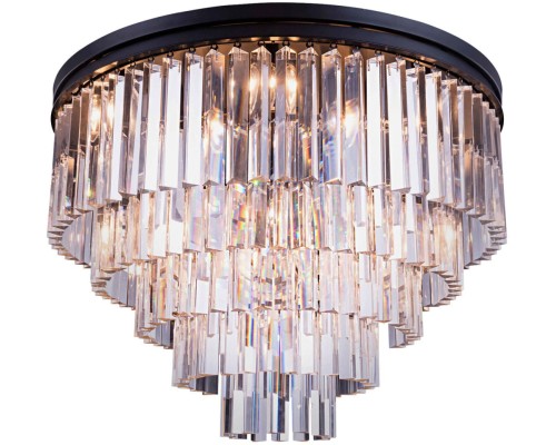 Потолочная люстра 1920s Odeon KR0387C-10A/P black/clear DeLight Collection Потолочная люстра 1920s Odeon KR0387C-10A/P black/clear DeLight Collection