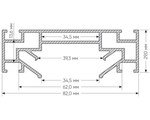 Профиль встраиваемый TR3030 TR3030-AL Denkirs Профиль встраиваемый TR3030 TR3030-AL Denkirs