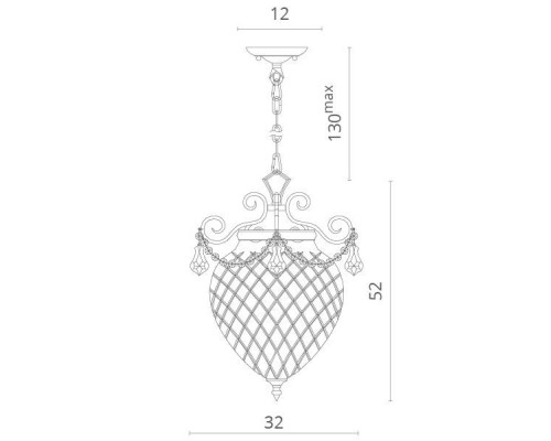 Подвесной светильник Reggia 1150/02 SP-3 Divinare Подвесной светильник Reggia 1150/02 SP-3 Divinare