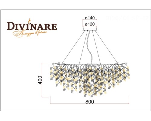 Подвесная люстра Salice 3136/01 SP-12 Divinare Подвесная люстра Salice 3136/01 SP-12 Divinare