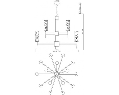 Подвесная люстра Sham 4505/17 LM-15 Divinare